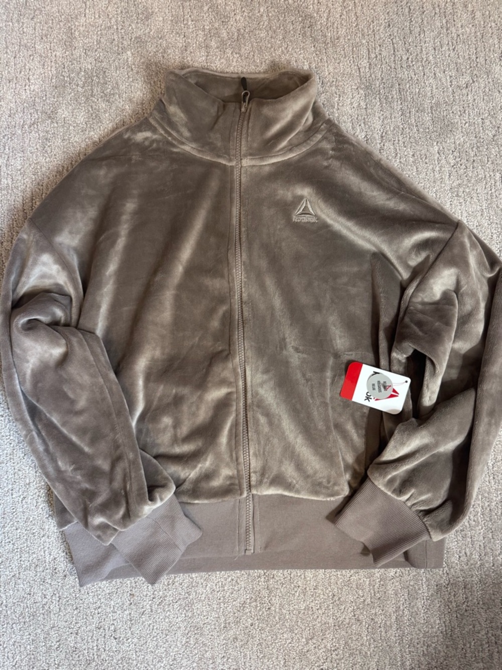 Reebok Taupe Plush Full-Zip Jacket